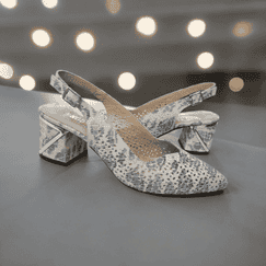 Серые мюли на каблуке