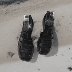 Черные рыбацкие сандалии с закрытой пяткой