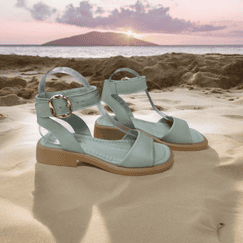 Мятные босоножки