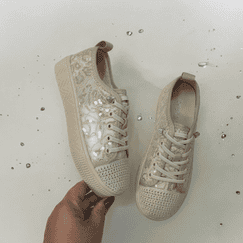 Кеды гипюровые бежевые